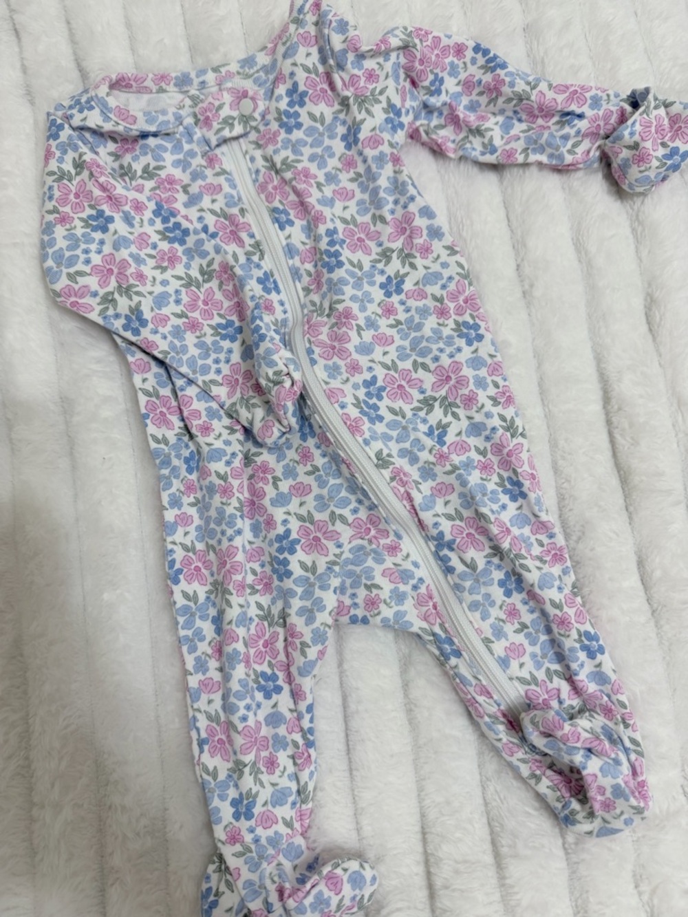 Mixed Baby Girl Sleepers and Onesies - Pastel Floral & Fruit Prints - Picture 3 of 13